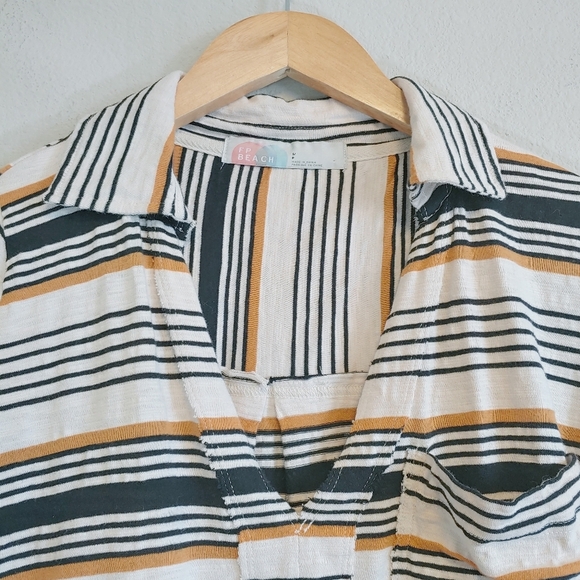 Free People Breaker Striped Tunic Sz S Summer Cover Up Casual Vacation - Picture 7 of 11